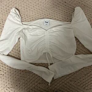 TNA white crop longsleeve